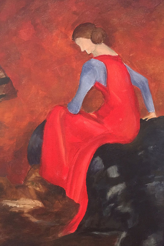 Frau Mit Rotem Kleid