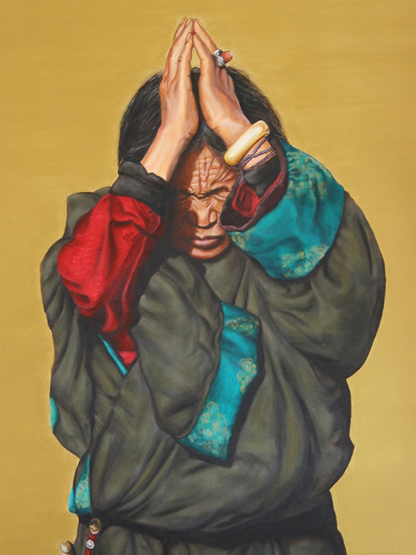 Tibet Betende Frau